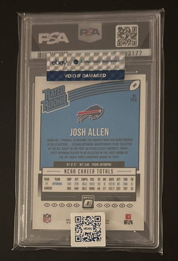 2018 Donruss Optic Josh Allen RC Rookie #154 PSA 10 GEM MINT