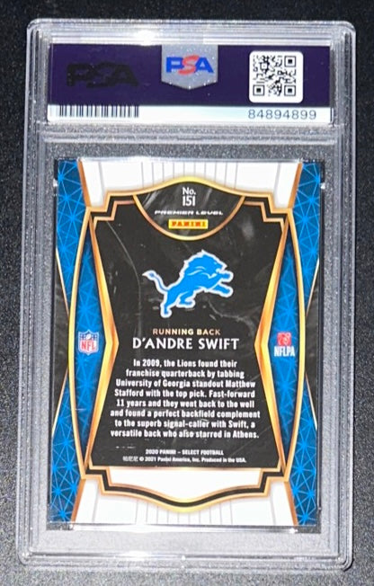 2020 Panini Select D’Andre Swift Light Blue Color-Match On-Card Auto RC Rookie #151 PSA / DNA 10 GEM MINT
