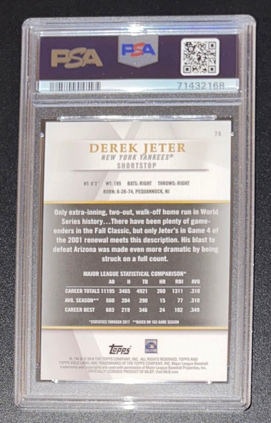 2018 Topps Gold Label Derek Jeter Class 2 - Red /50 # 70 PSA 10 GEM MINT - POP 3