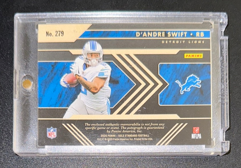 2020 Panini Gold Standard D’Andre Swift Triple RPA Rookie Patch Auto RC #279 - MINT