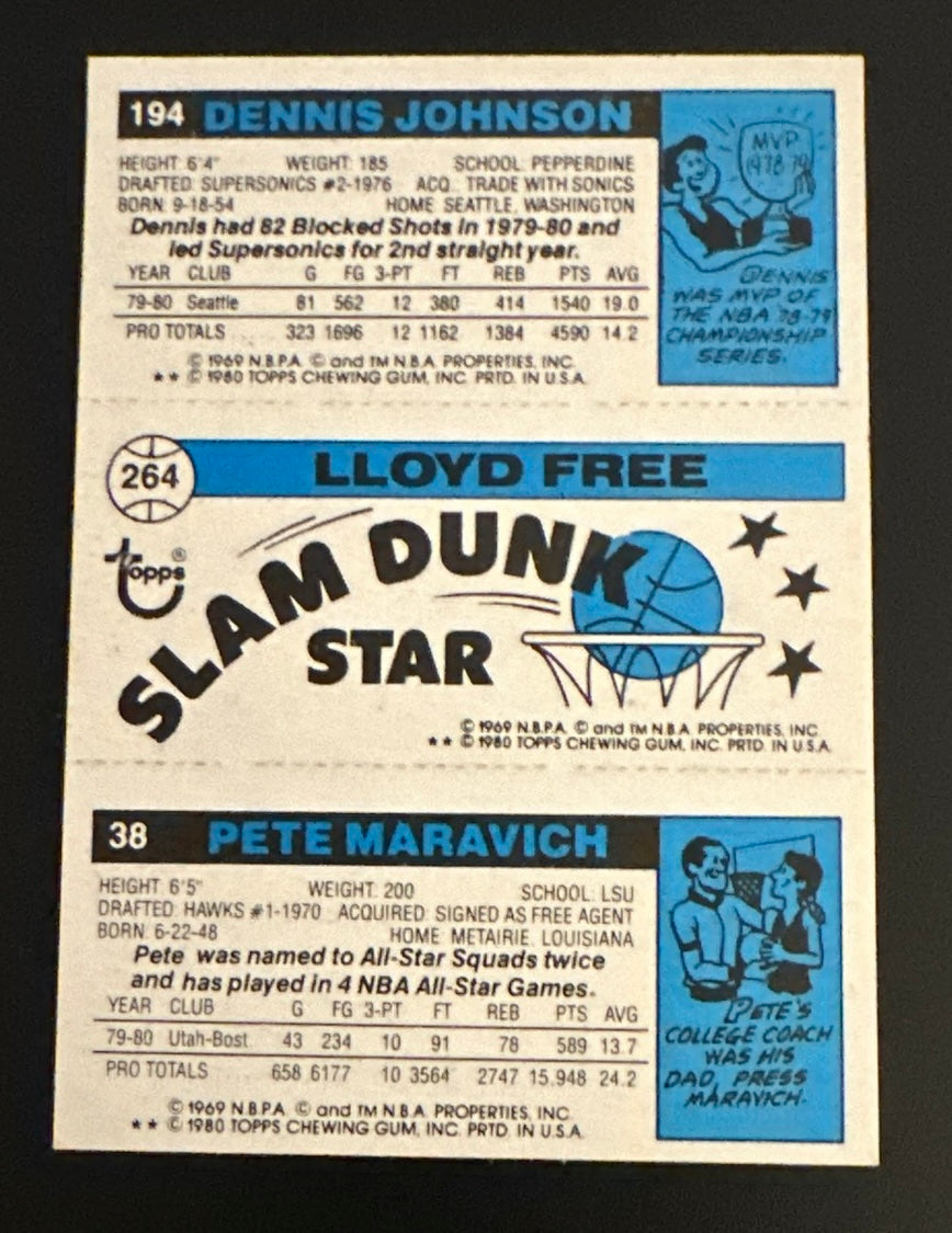 1980 Topps Basketball Maravich Free D. Johnson - NM-MINT