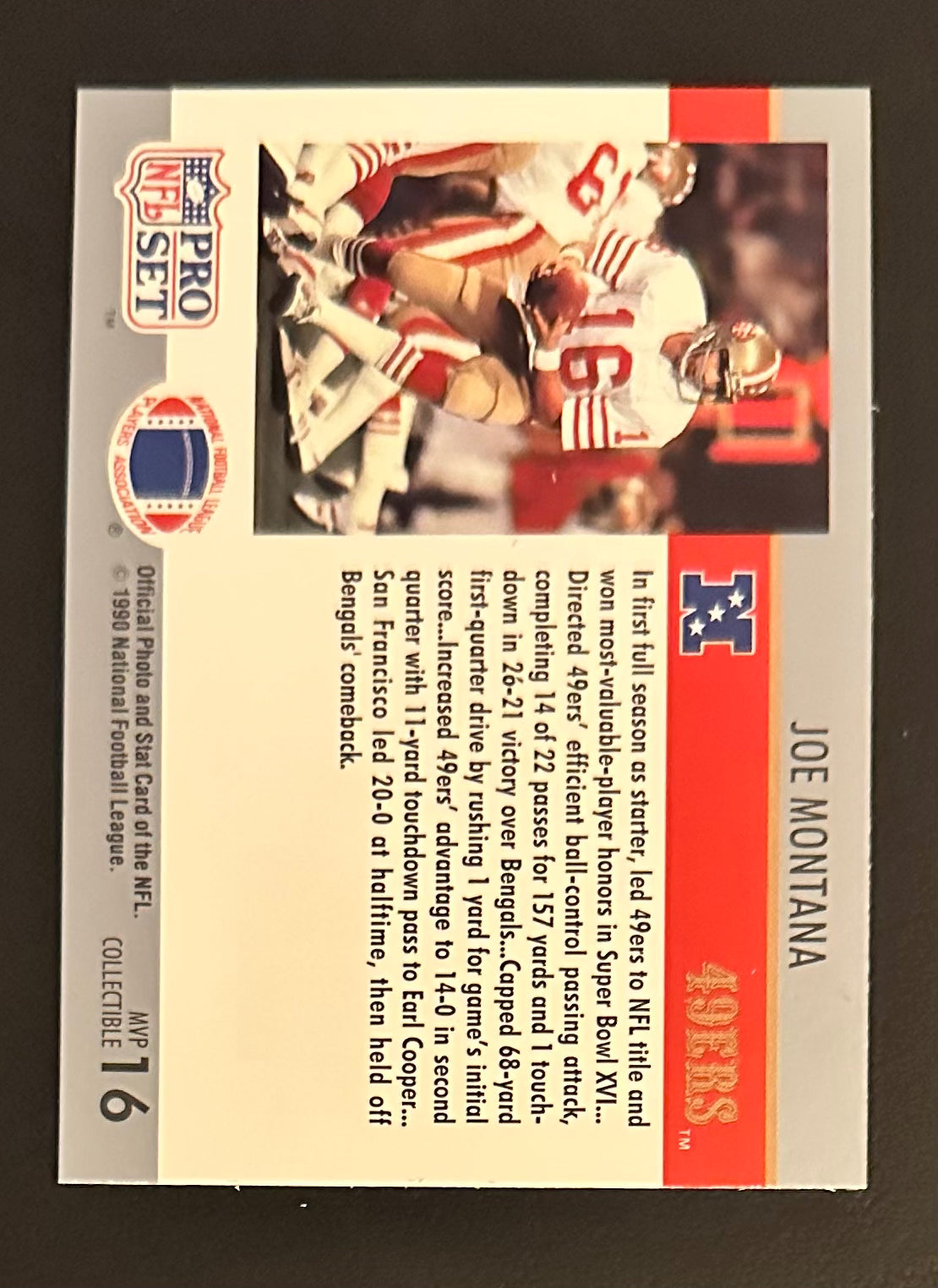 1990 Pro Set Joe Montana MVP Super Bowl XVI #16 - MINT Box Opened 01.02.24