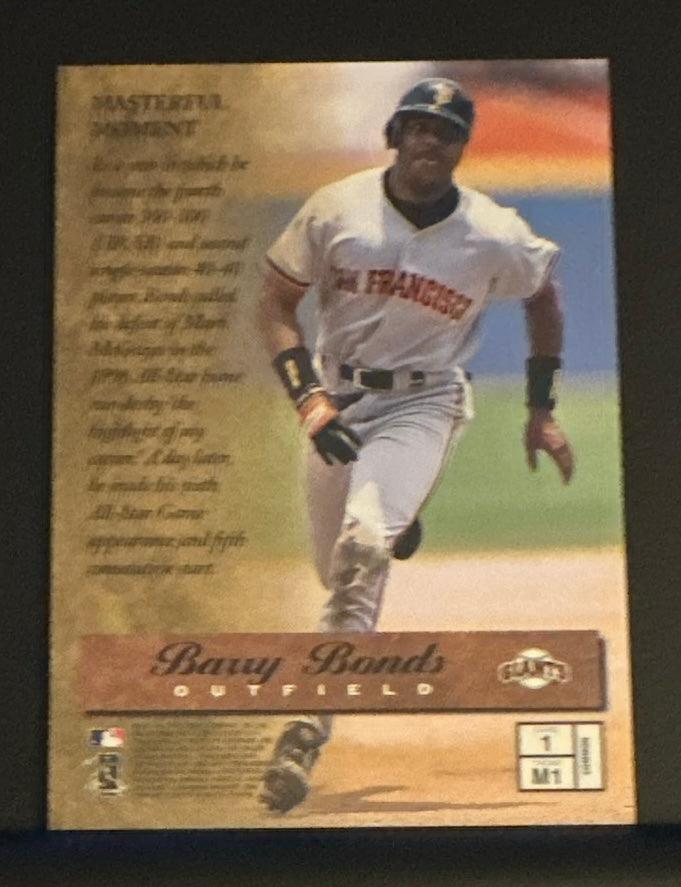 1997 Topps Finest Masters Barry Bonds #1-M1 - SF Giants Unpeeled SP