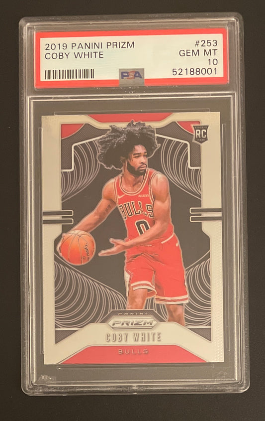 2019 Hoops Premium Stock Coby White RC Rookie #204 PSA 10 GEM MINT