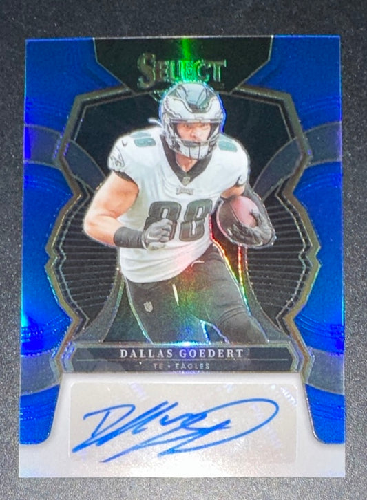 2022 Panini Select Dallas Goedert Blue Prizm Auto /75 #SIP-DG