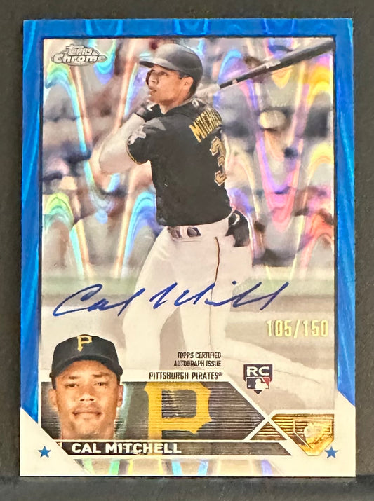 2023 Topps Chrome Cal Mitchell Blue Lava Refractor Auto /150 RC Rookie # RA-CMI -PADRES