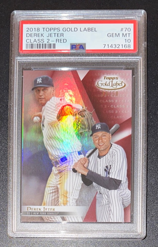 2018 Topps Gold Label Derek Jeter Class 2 - Red /50 # 70 PSA 10 GEM MINT - POP 3