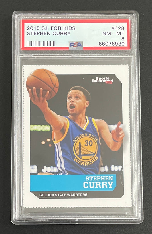 2015 S. I. For Kids Stephen Curry #428 PSA 8 NM-MT - Very High Grade for this Set!!