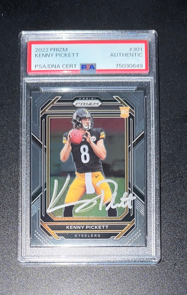 2022 Panini Prizm Kenny Pickett Silver Ink Auto RC Rookie #301 PSA / DNA