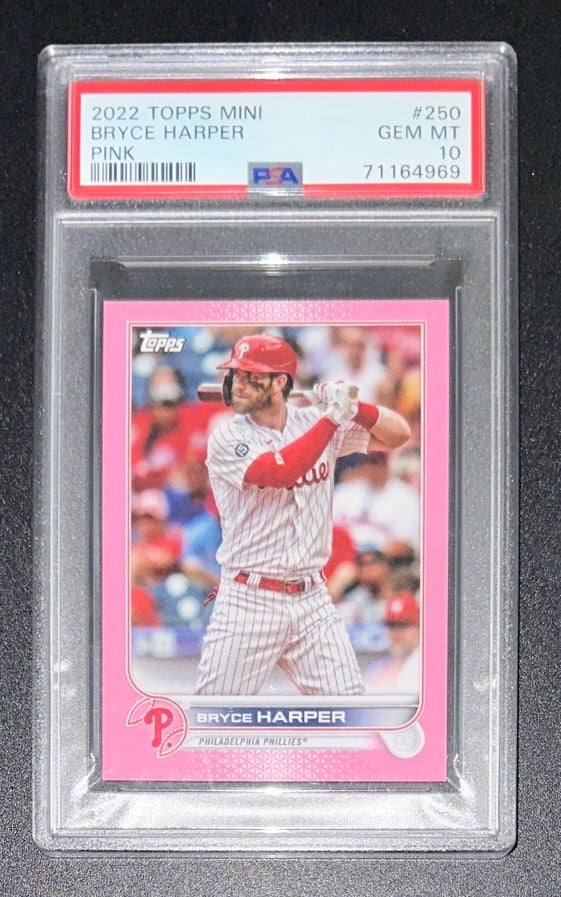 2022 Topps Mini Bryce Harper Pink /25 # 250 PSA 10 GEM MINT