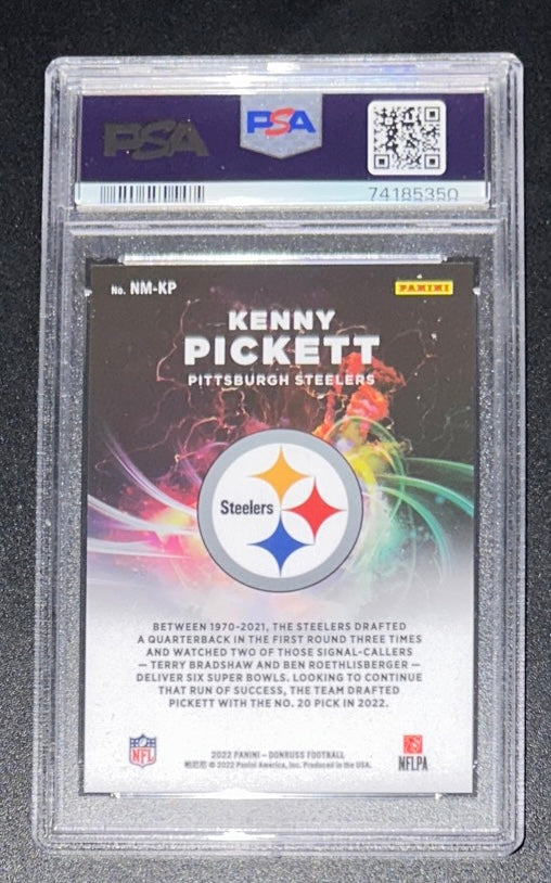 2022 Donruss Kenny Pickett Night Moves SSP Silver Ink On-Card Auto RC Rookie PSA/DNA / PSA 10 GEM - POP 1