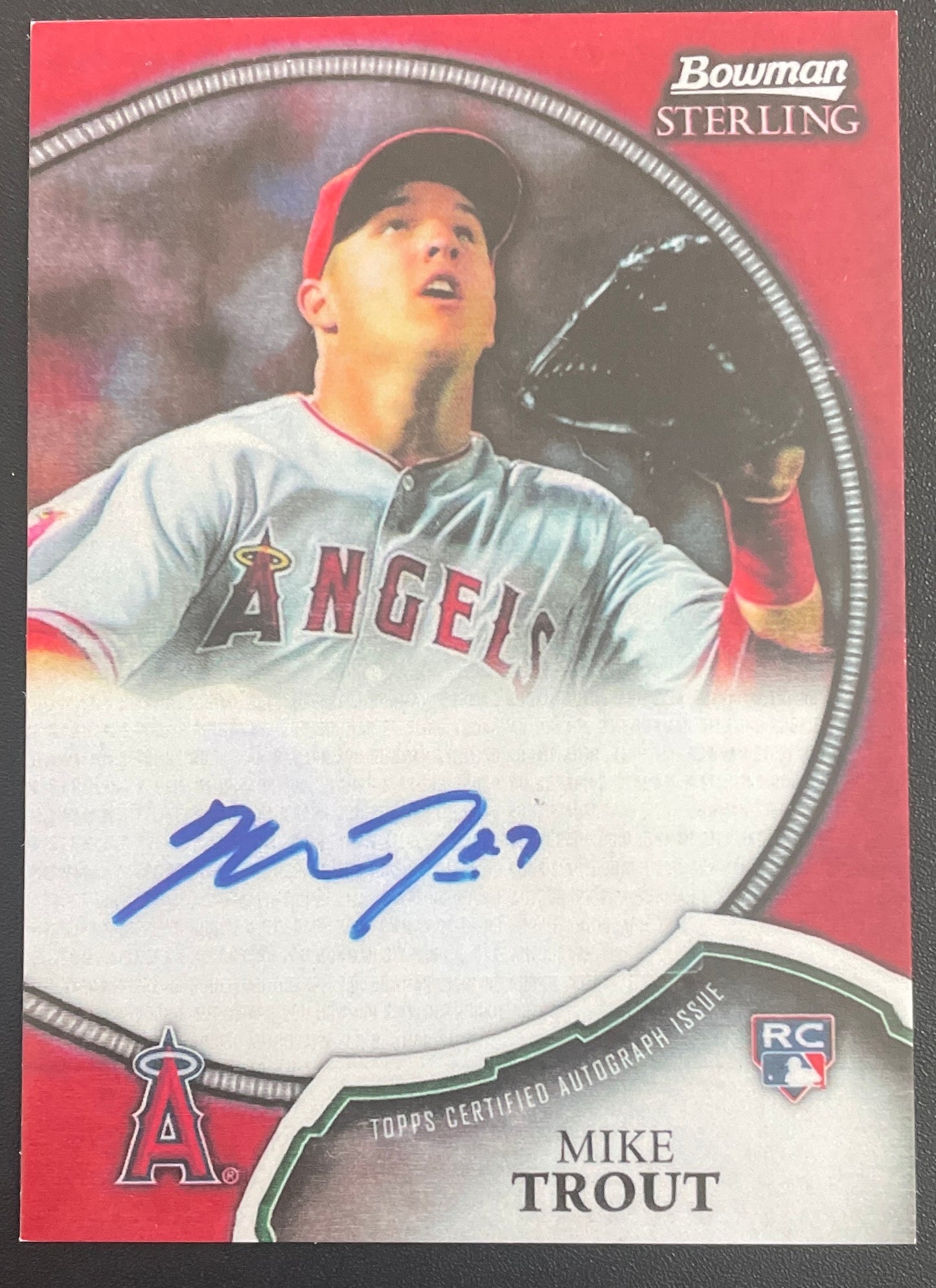 2011 Bowman Sterling Mike Trout REPRINT Red Parallel RC Rookie # 19 - GREAT FOR DISPLAY!!