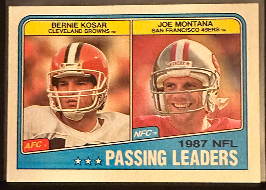 1988 Topps Joe Montana Passing Leaders # 215 - MINT - Box Opened 12.30.23