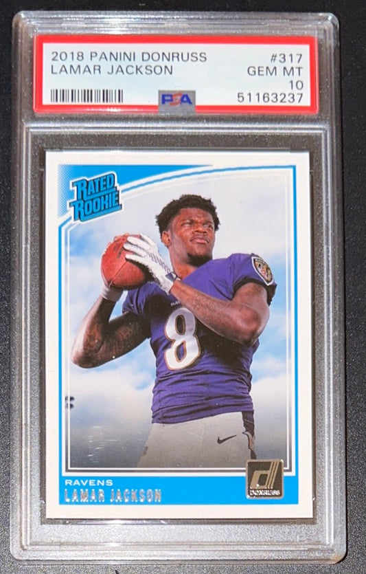 2018 Panini Donruss Lamar Jackson RC Rookie #317 PSA 10 GEM MINT