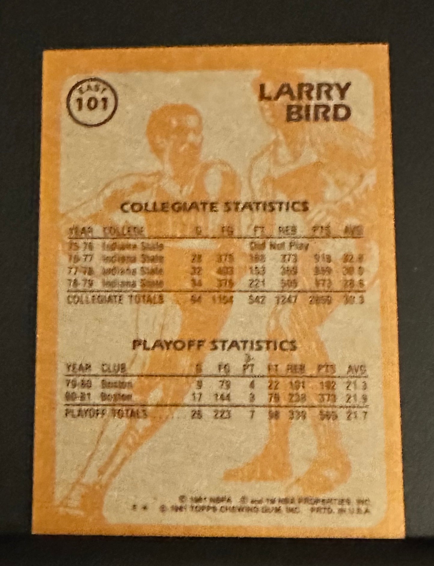 1981-82 Topps Set-Break #101 Larry Bird NR-MINT