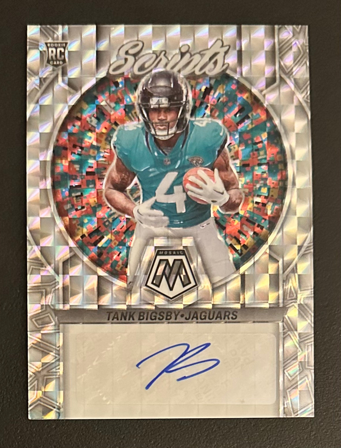 2023 Panini Mosaic Tank BIGSBY Silver Mosaic Scripts Auto RC Rookie #RS-TB