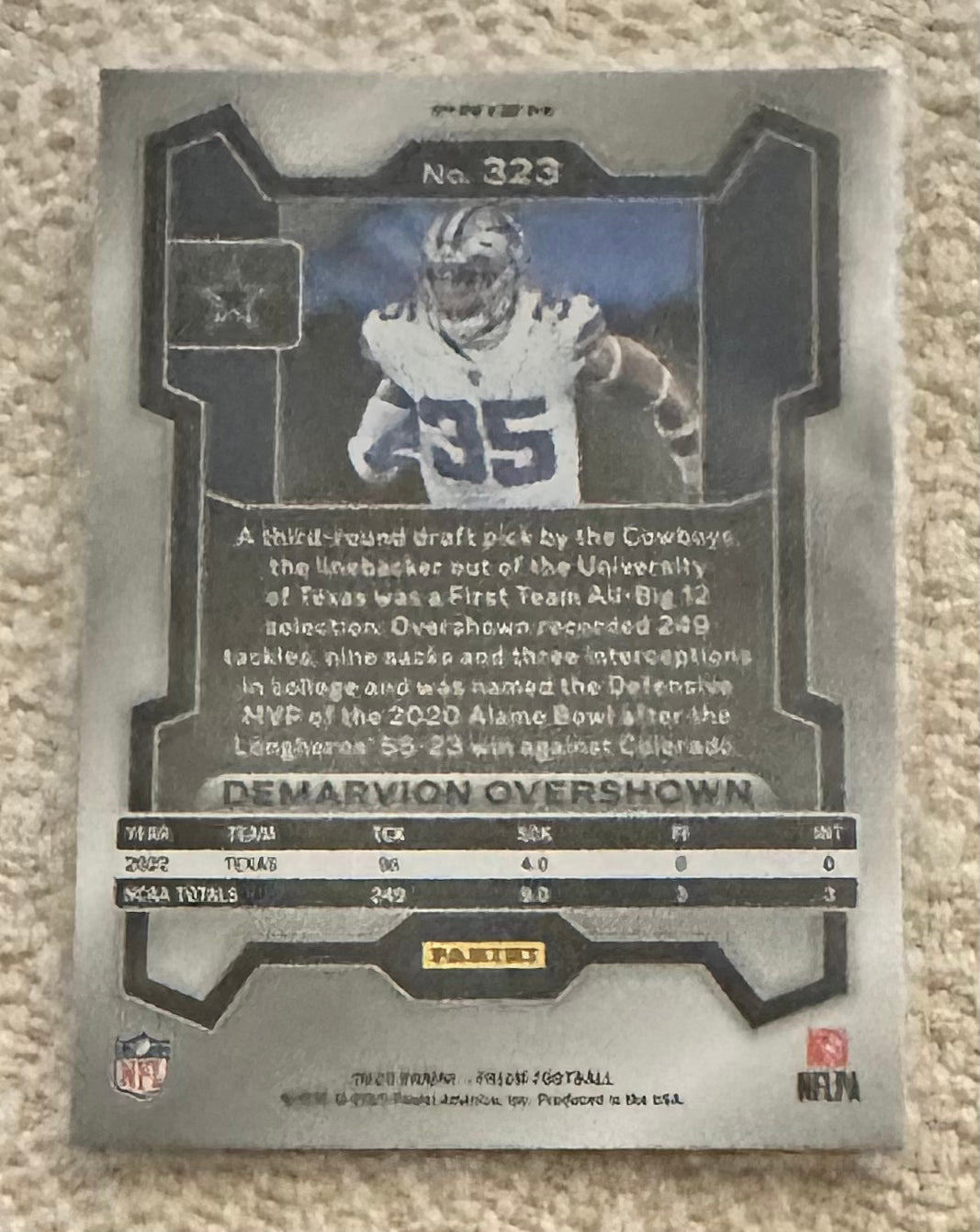 2023 Panini Prizm Demarvion Overshown Disco Prizm RC Rookie # 323 - COWBOYS