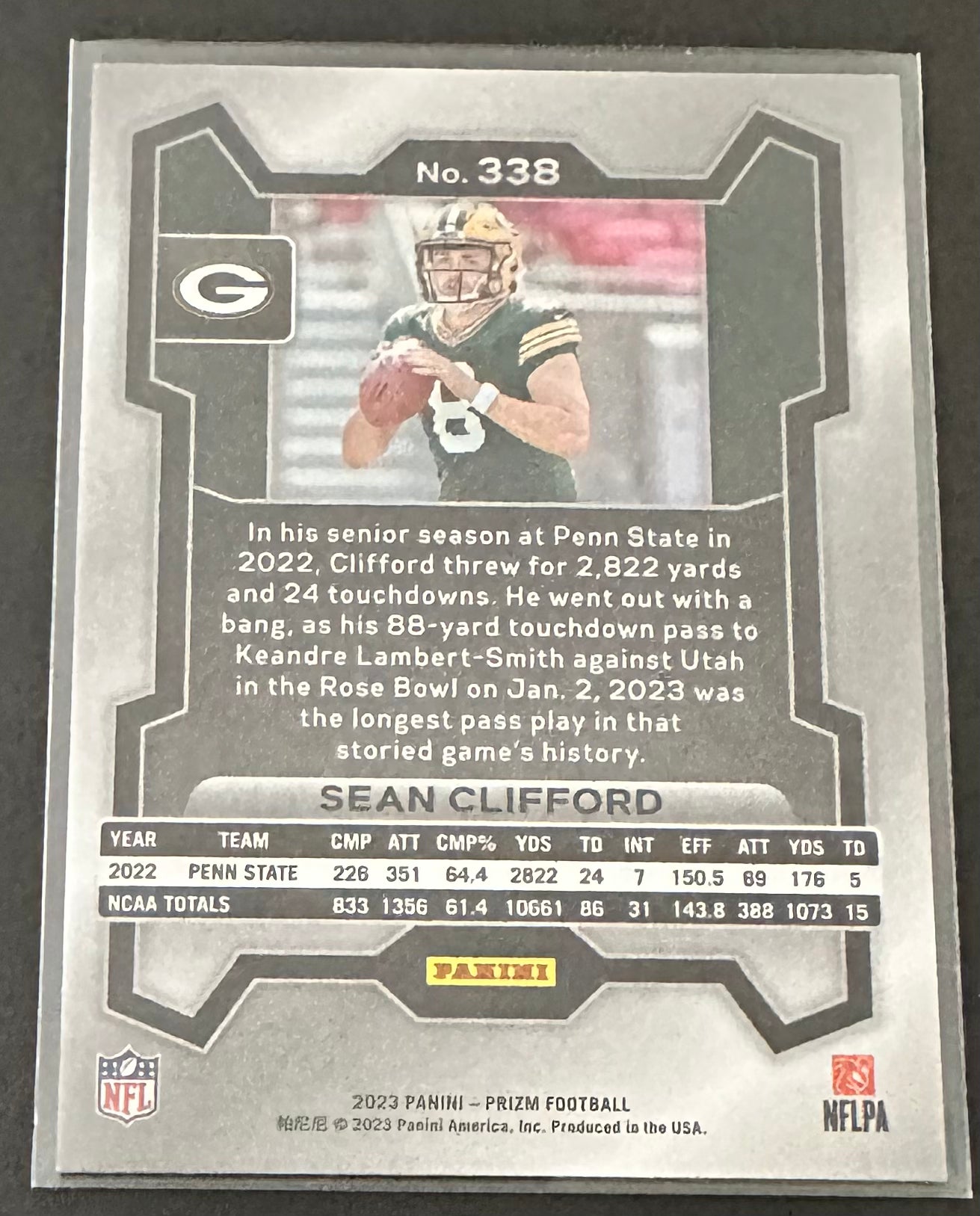 2023 Panini Prizm Sean Clifford RC Rookie # 338 - PACKERS