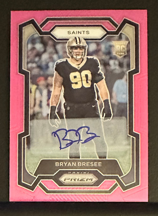 2023 Panini Prizm Bryan Bresee Rookie RC PINK Prizm AUTO # 372 - Saints