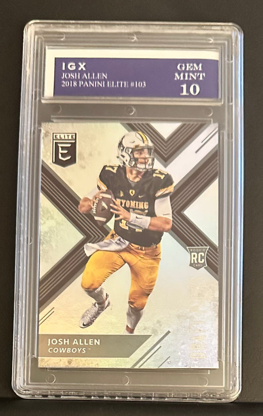 2018 Panini Elite Draft Picks Josh Allen RC Rookie #103 IGX 10 GEM MINT