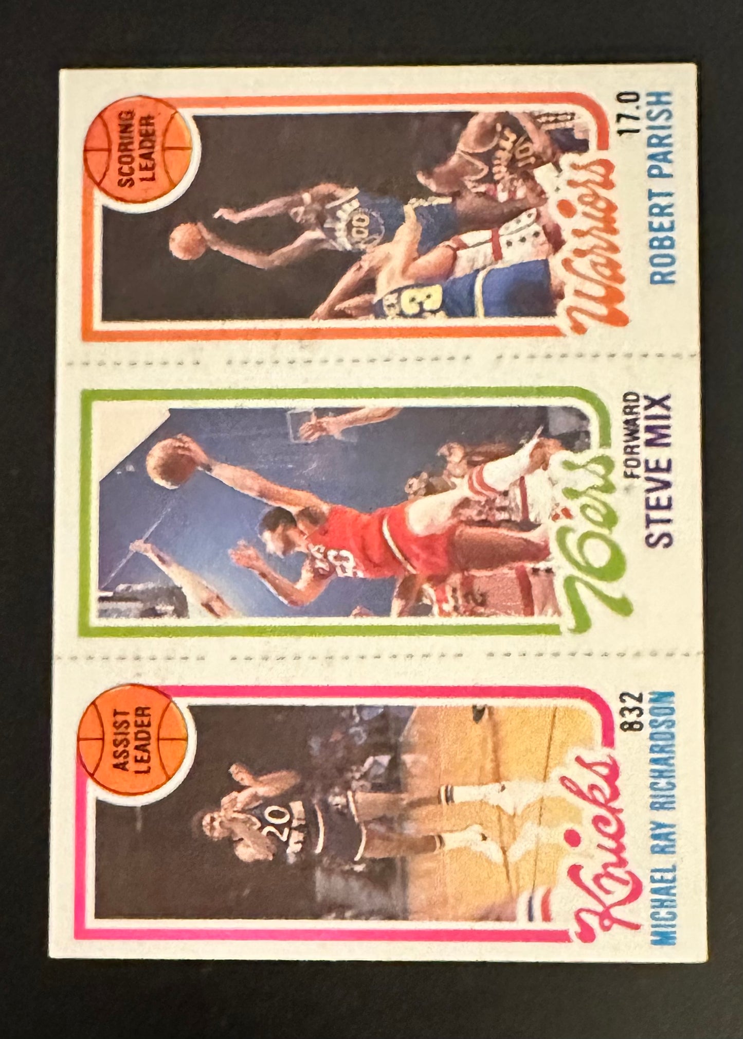 1980 Topps Basketball Bay Richardson Mix Parish - NM-MINT