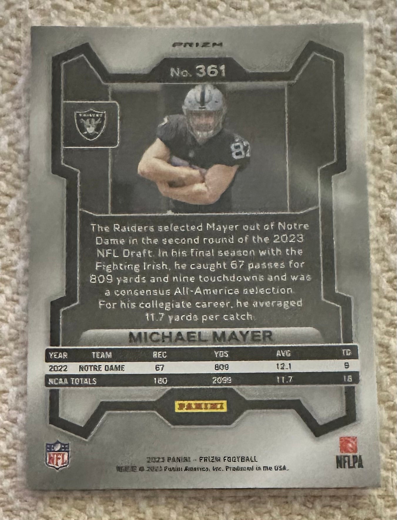 2023 Panini Prizm Pink Prizm Michael Mayer Disco Prizm RC Rookie # 361 - VEGAS RAIDERS