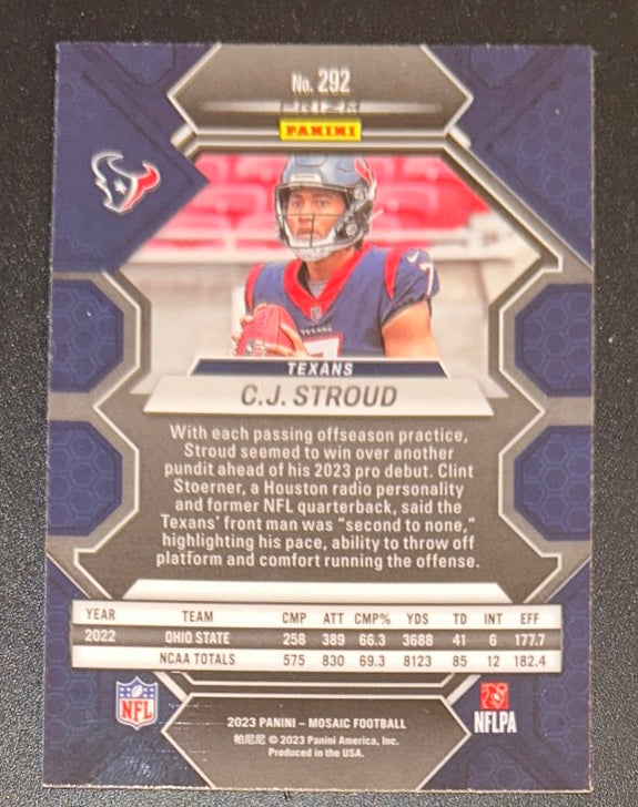 2023 Panini Mosaic CJ Stroud Reactive Blue RC Rookie #292 - MINT