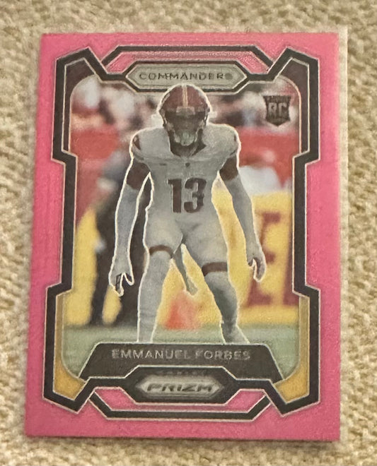 2023 Panini Emmanuel Forbes Pink Prizm RC Rookie # 399 - COMMANDERS