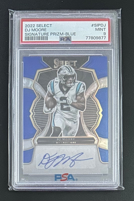 2022 Select DJ D.J. Moore Signature Blue Prizm /99 #SIP-DJ PSA 9 MINT