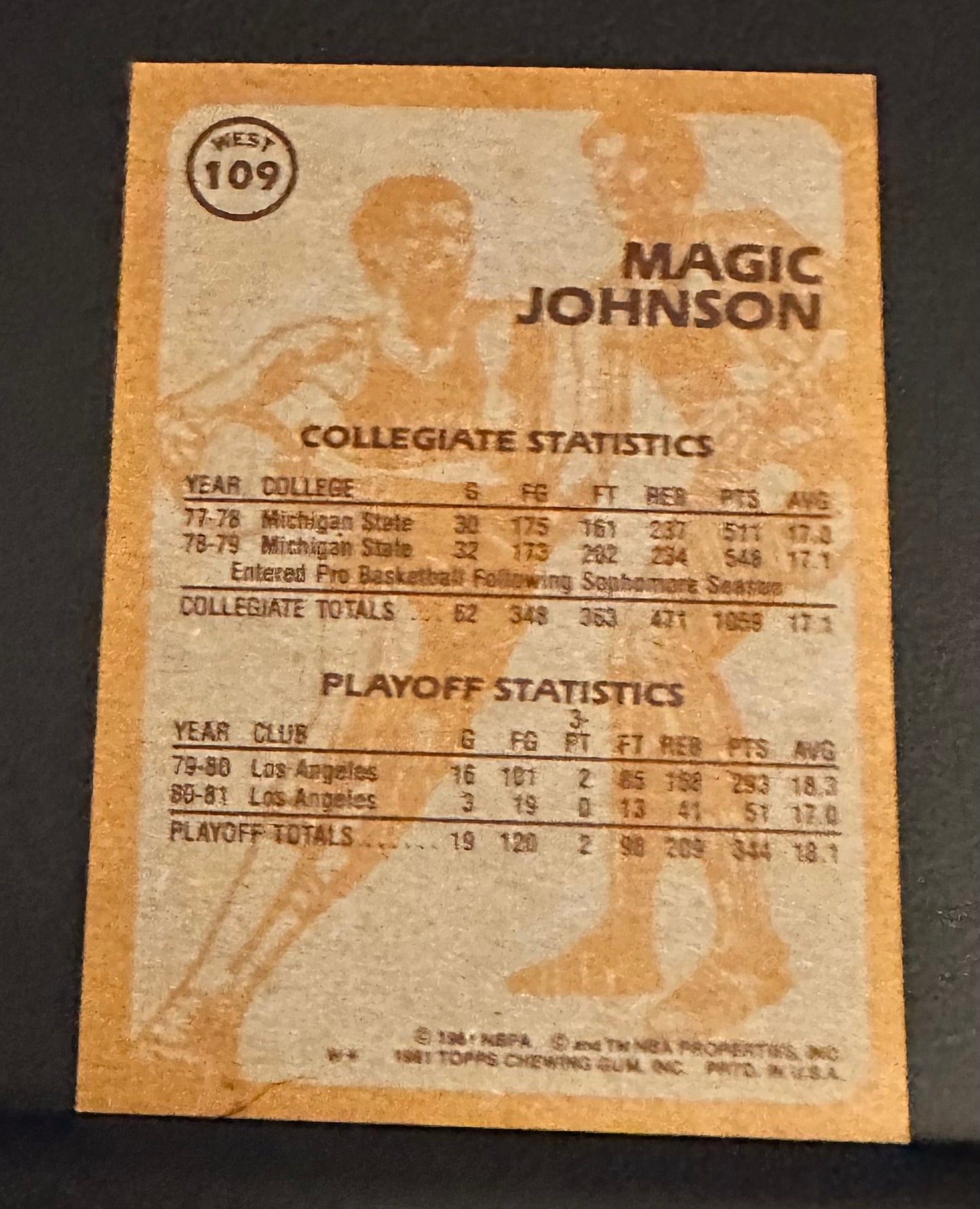 1981-82 Topps # 109 Magic Johnson - NM-MINT