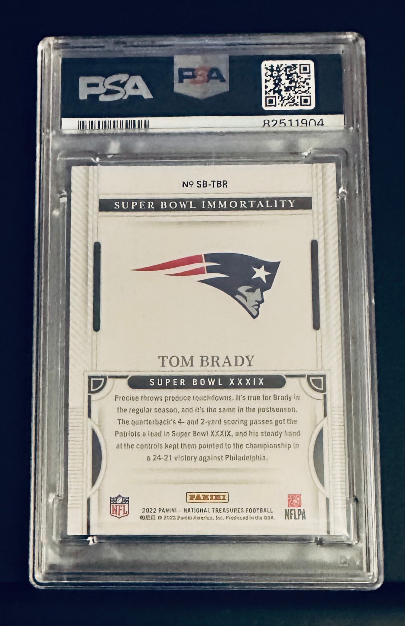 2022 National Treasures Tom Brady Super Bowl Immortality /39 # SBTBR PSA 8 NM-MT