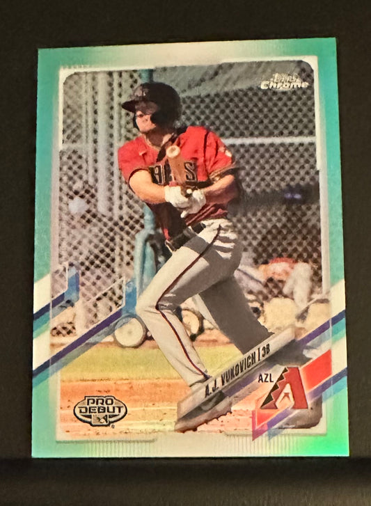 2021 Topps Pro Debut Chrome Aqua Refractor /75 AJ Vukovich #PDC-137 - CENTERED