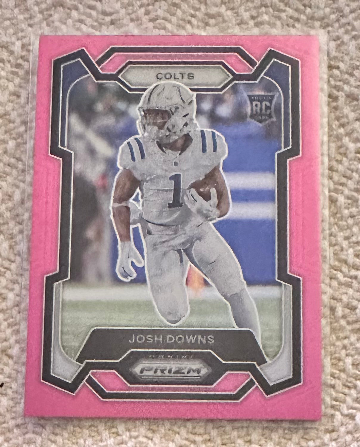 2023 Panini Prizm Pink Prizm Josh Downs Pink Prizm RC Rookie # 345 - Colts