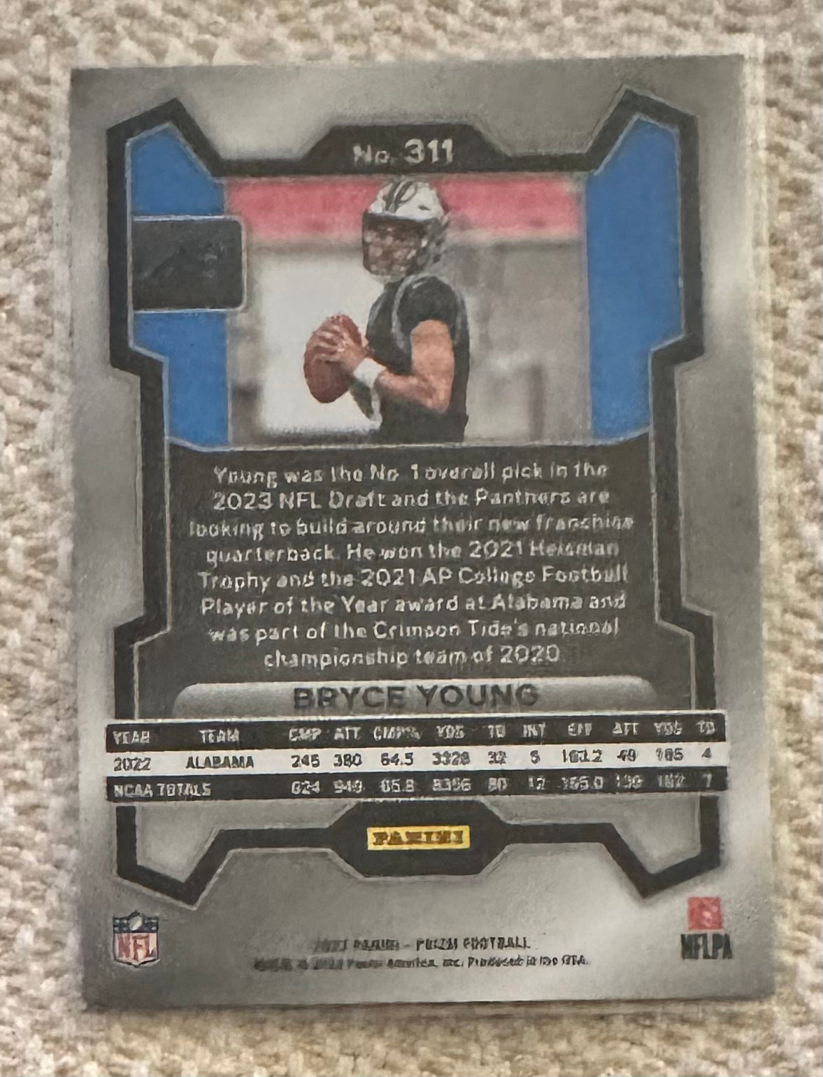 2023 Panini Prizm Bryce Young RC Rookie # 311 - CAROLINA PANTHERS