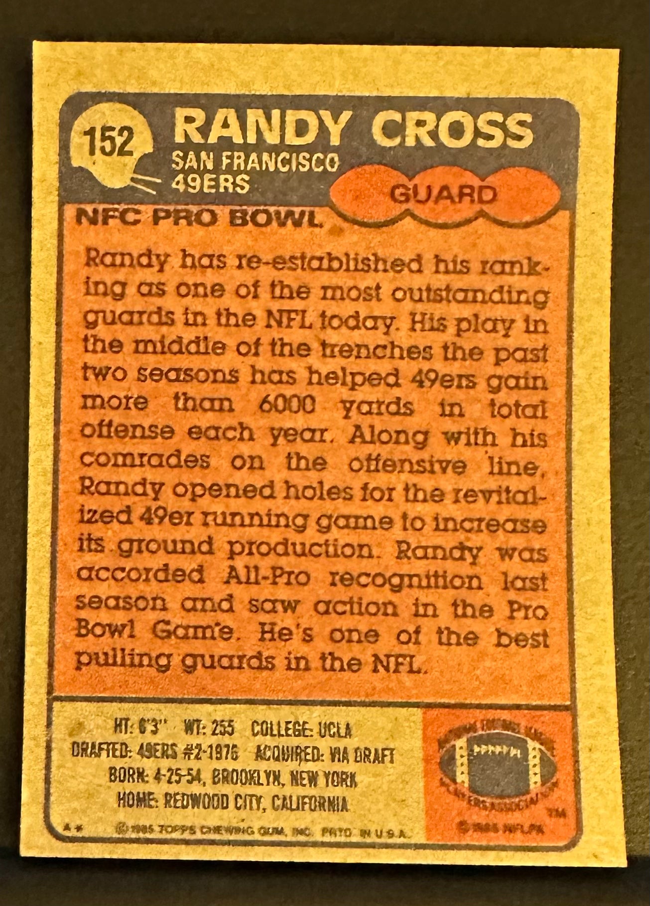 1985 Topps Set-Break # 152 Randy Cross - NM-MT