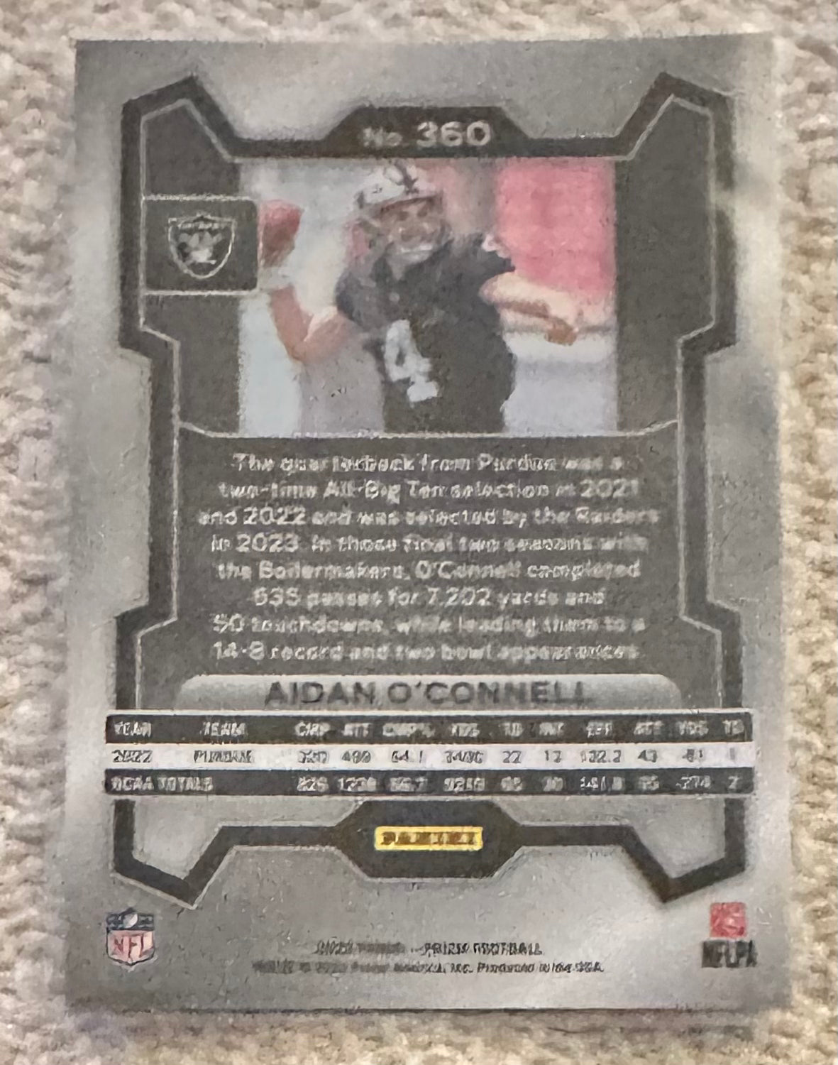 2023 Panini Prizm Aidan O’Connell RC Rookie # 360 - VEGAS RAIDERS