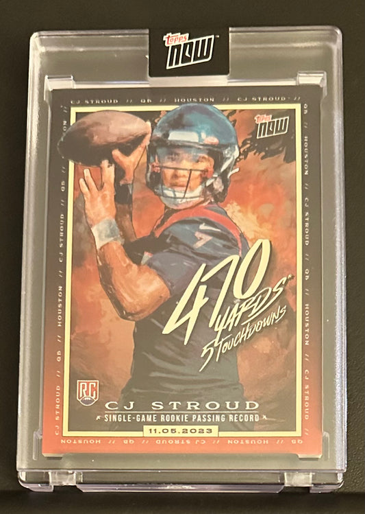 2023 Topps Now CJ Stroud Rookie Passing Record 470 YARDS 5 TD #CJ1 RC