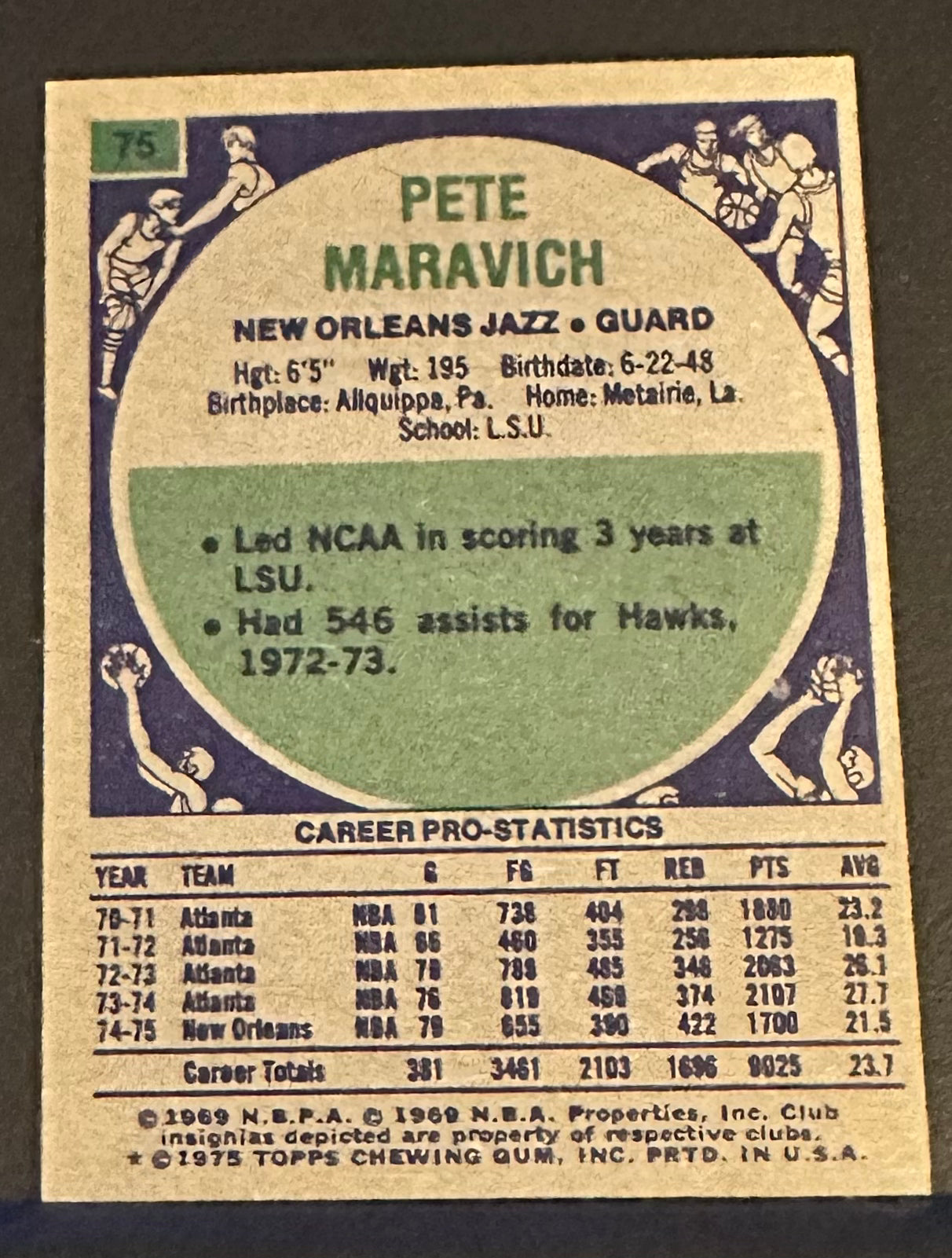 1975-76 Topps # 275 Pete Maravich - NM-MINT