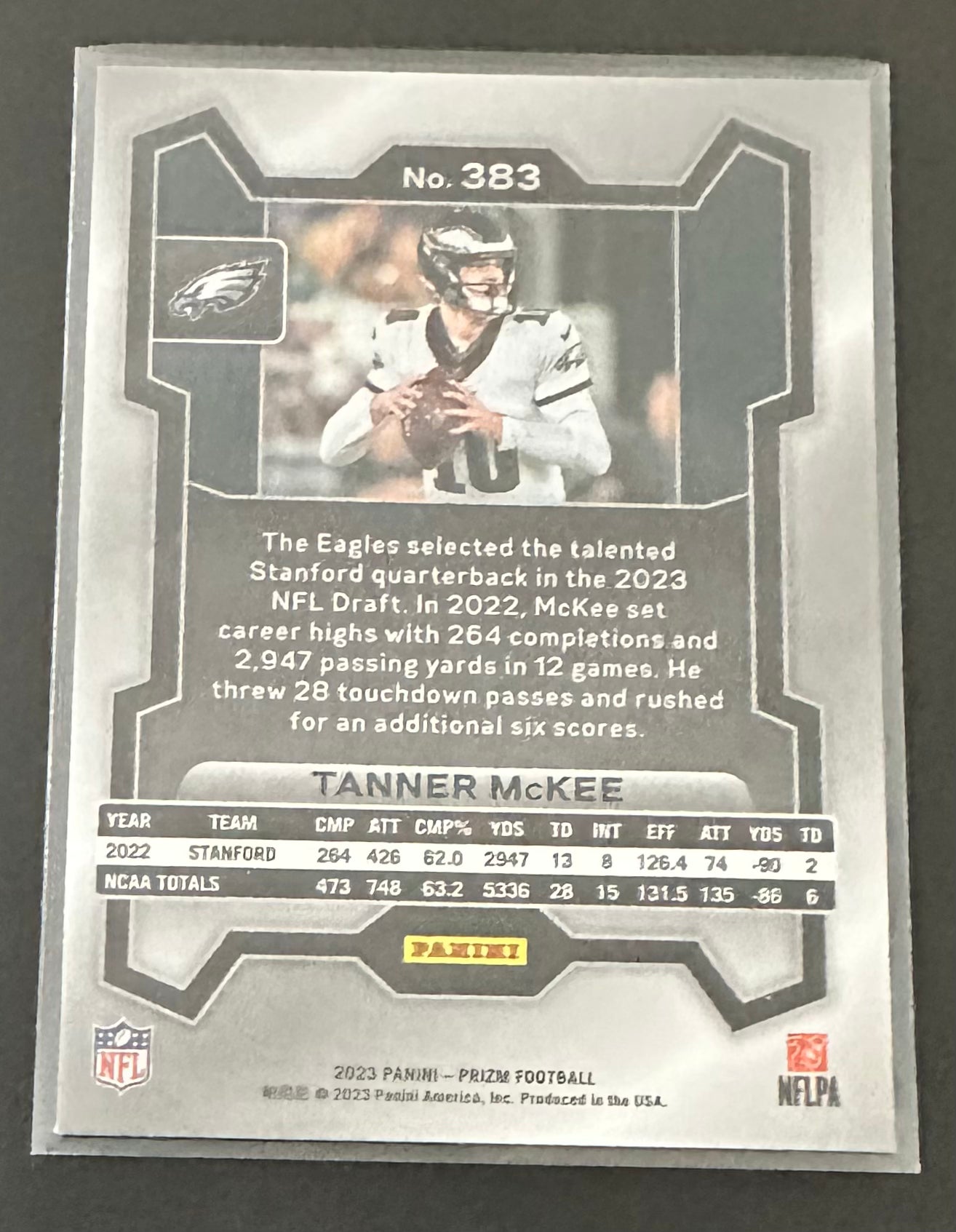 2023 Panini Prizm Tanner McKee RC Rookie # 383 - EAGLES