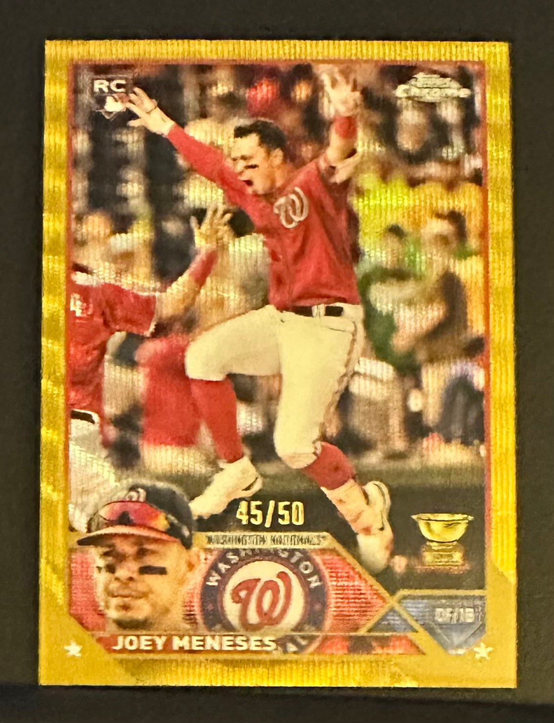 2023 Topps Chrome # 60 Joey Meneses Gold Wave /50 RC Rookie