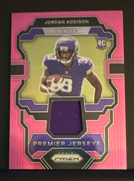 2023 Panini Prizm JORDAN ADDISON RC Premier Jerseys PINK PRIZM  #PJ-JA