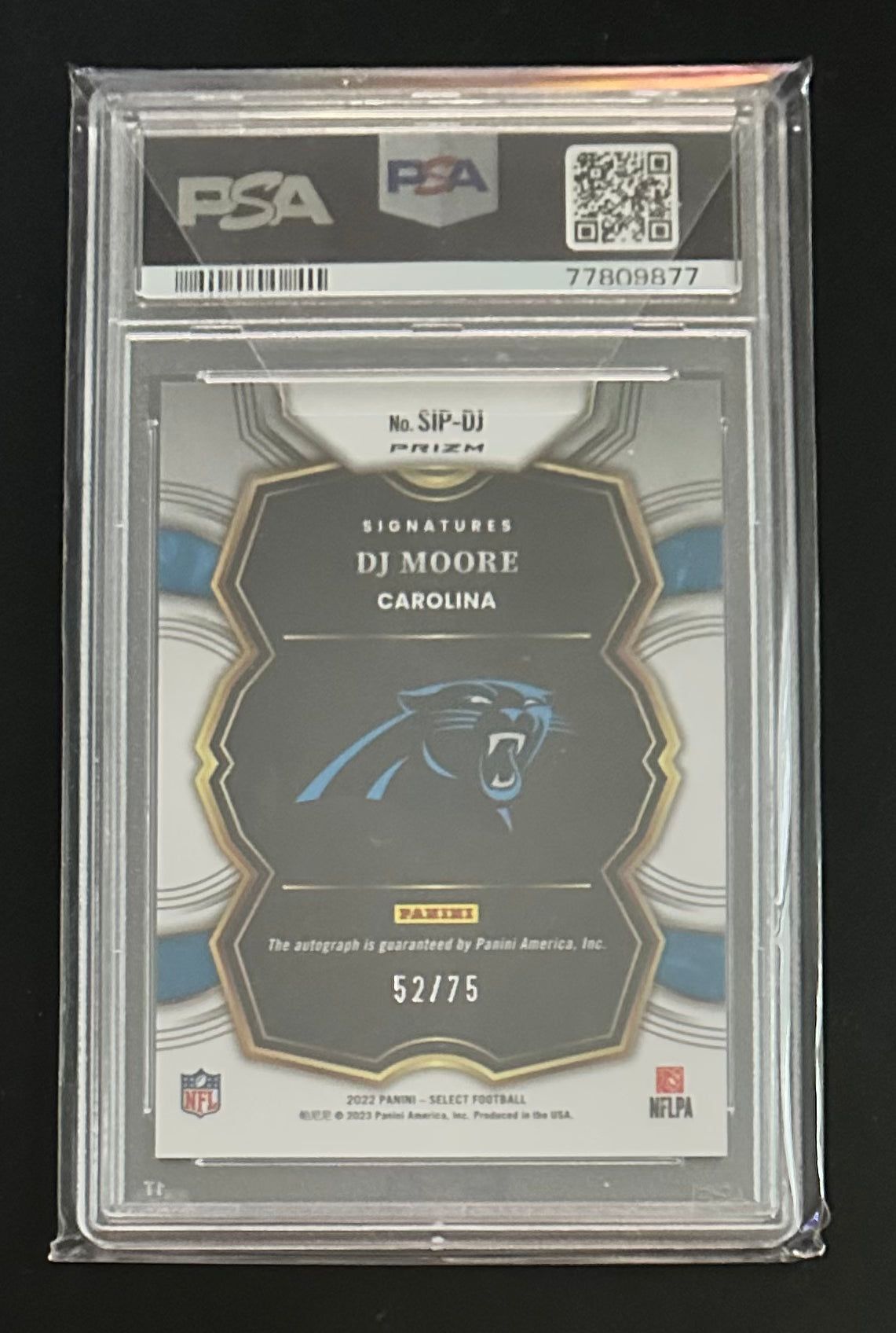 2022 Select DJ D.J. Moore Signature Blue Prizm /99 #SIP-DJ PSA 9 MINT