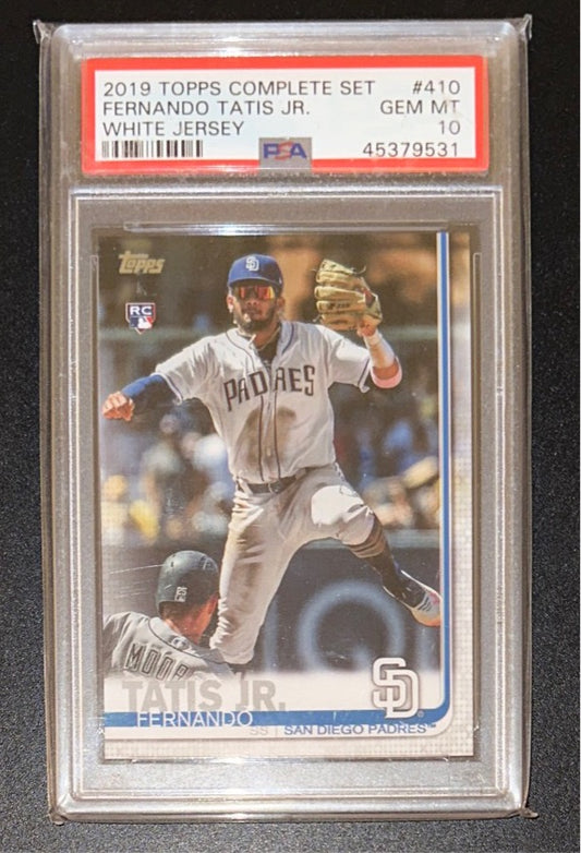 2019 Topps Complete Set #410 Fernando Tatis Jr. White Jersey RC PSA 10 GEM MINT