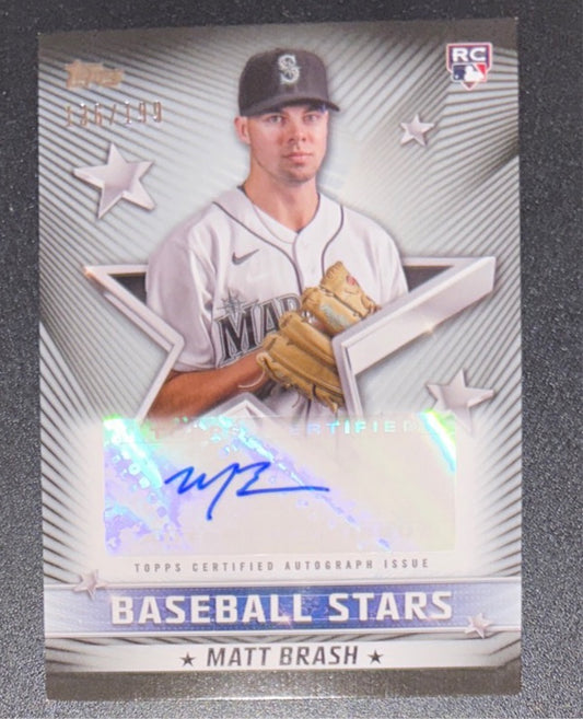 2022 Topps Update MATT BRASH Baseball Stars Black Auto /199 Rookie Card RC #BSA-MB