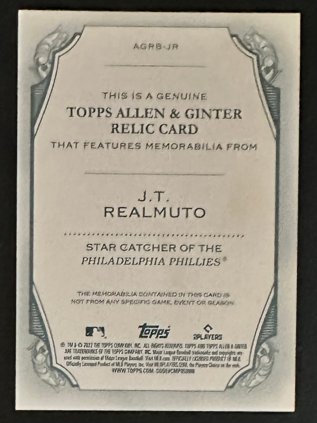 JT REALMUTO 2022 Allen & Ginter Relic Patch #AGRB-JR